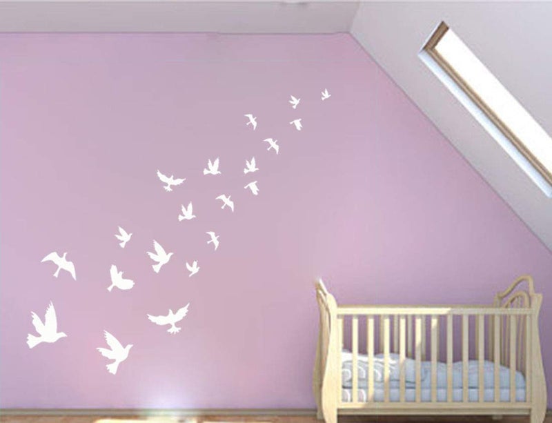 MAFENT White Birds Wall Decal - Tree Wall Decor, Peace Dove, Flying Birds Wall Stickers for Nursery, Baby Room, Bedroom Decoration - Image 2